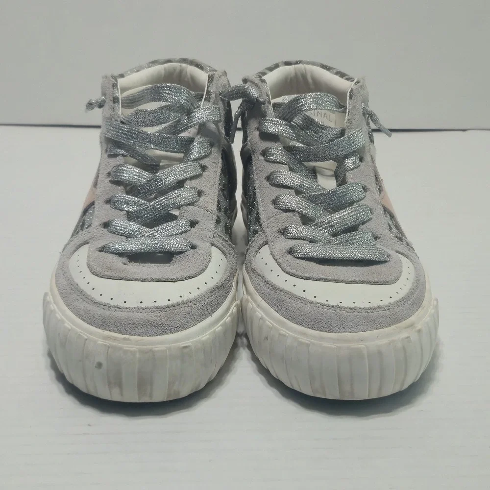 Vintage Havana Always High Top Silver Glitter‎ Cheetah Leopard Pink Star Size 7